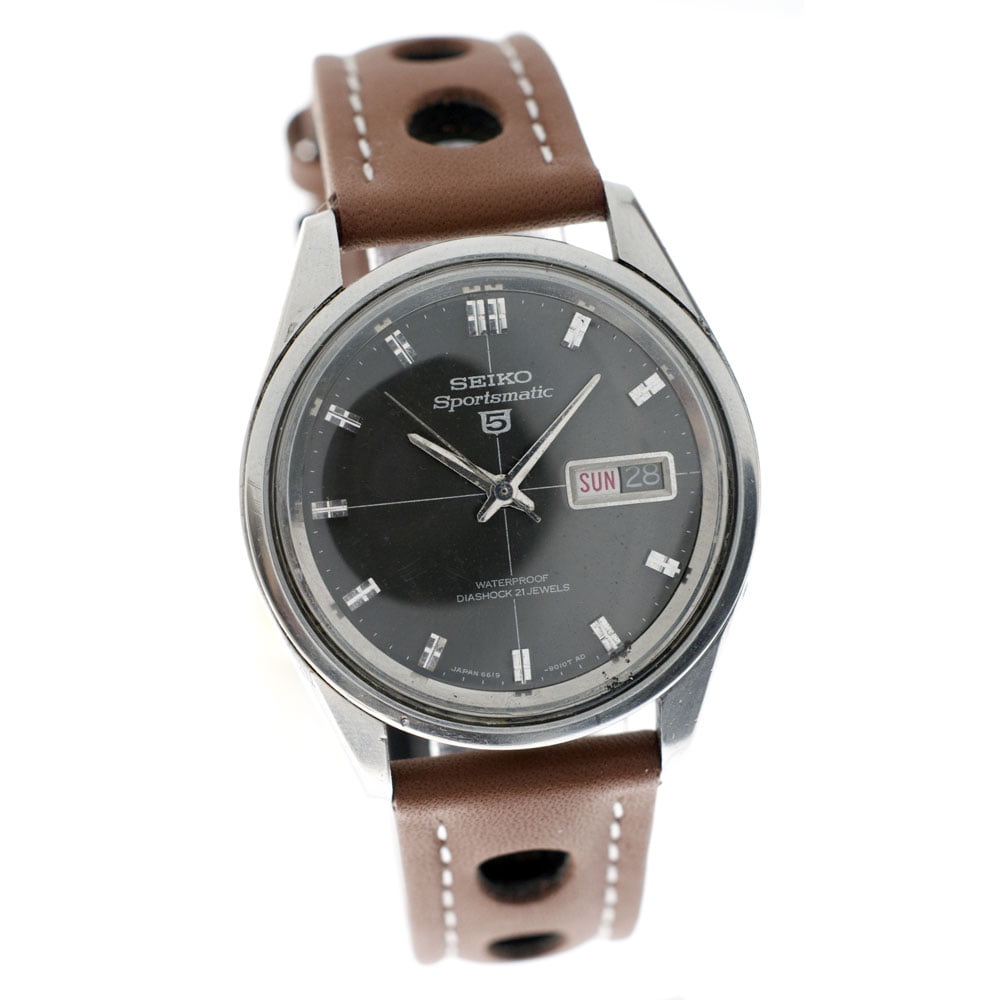 Seiko 5 Sportsmatic 6619-9010, black dial 1966 | Watch & Vintage